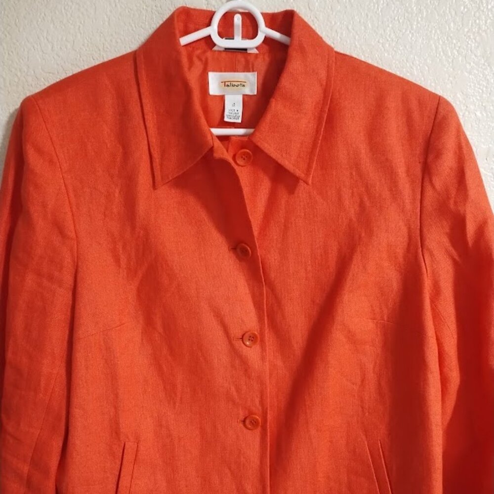 Talbots:  Beautiful Coral Linen Jacket!
